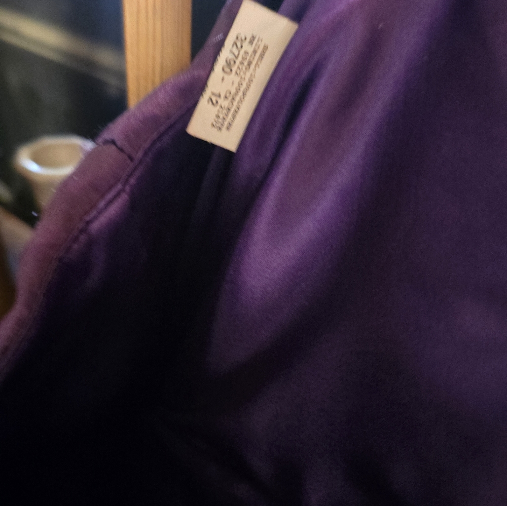 Jessica McClintock For Gunne Sax Deep Purple Satin Strapless Dress Size 11 - Picture 5 of 5